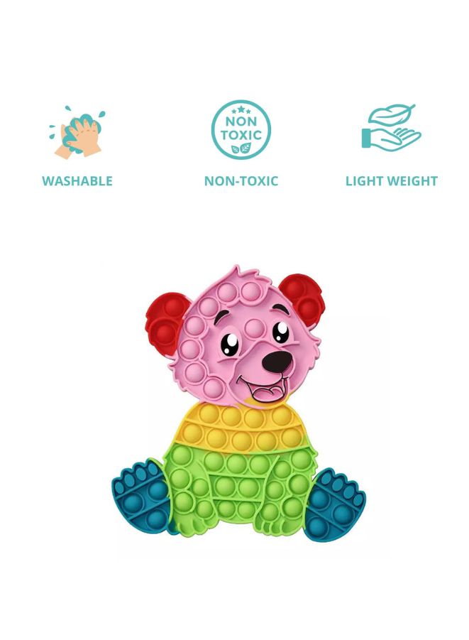 Push Pop Bubble Fidget Toy Silicone Animal Sensory Squeeze Toy Stress Relief Anti-Anxiety ADHD Autism Special Fidget Popper Gift for Kids and Adults Bear B  - Image 2