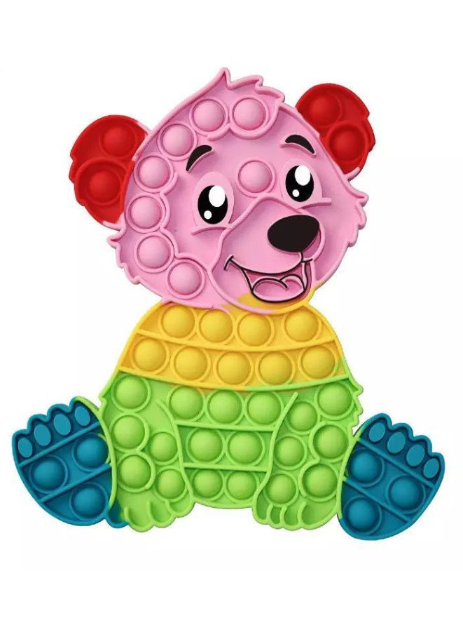Push Pop Bubble Fidget Toy Silicone Animal Sensory Squeeze Toy Stress Relief Anti-Anxiety ADHD Autism Special Fidget Popper Gift for Kids and Adults Bear B  - Image 1