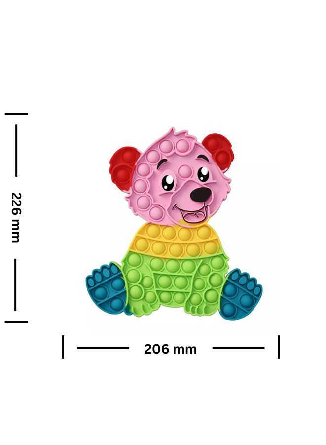 Push Pop Bubble Fidget Toy Silicone Animal Sensory Squeeze Toy Stress Relief Anti-Anxiety ADHD Autism Special Fidget Popper Gift for Kids and Adults Bear B  - Image 3