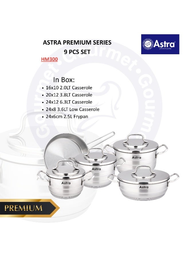 ASTRA 9 Piece 18/10 Stainless Steel Cookware Set | Induction Compatible | Triplex Base | Made in Türkiye - Image 3