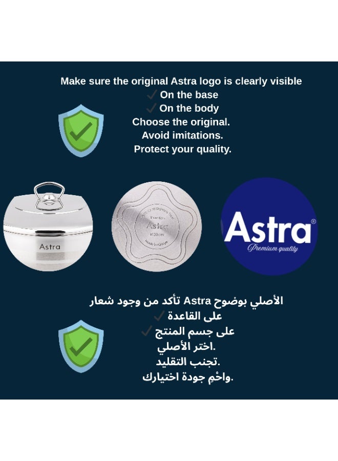 ASTRA 9 Piece 18/10 Stainless Steel Cookware Set | Induction Compatible | Triplex Base | Made in Türkiye - Image 4