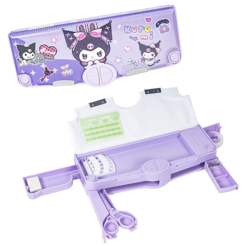 Wish key Pencil Box for Kids, Multifunctional Magnetic Box, Return Gifts for Kids,Pencil Holder, Built-in Sharpener and Accessories, Storage Compartments(Purple) - Image 1