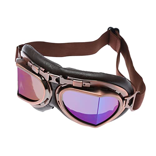 MUXSAM Vintage Motorcycle Goggles, ATV Motocross Goggles, Dirt Bike Racing Riding Off Road Scooter Glasses, Windproof Dustproof Eyewear for Adults Men Women, Copper Frame Colorful Lens - Image 4
