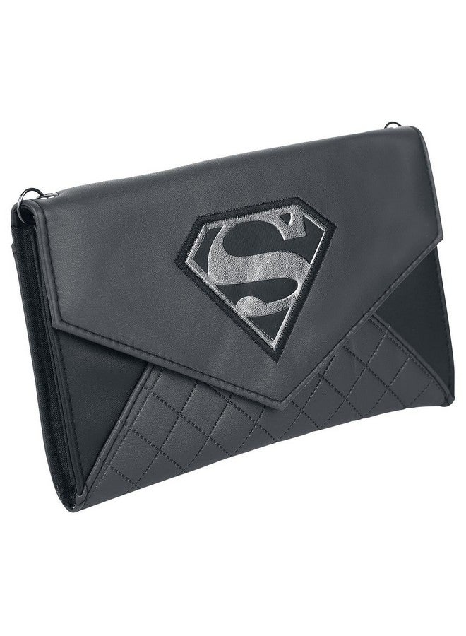 DC Comics Superman Man Of Steel Shield S Logo Black Envelope Wallet With Chain - Image 1