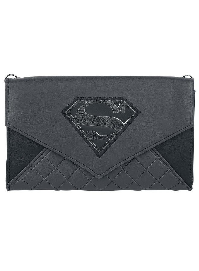 DC Comics Superman Man Of Steel Shield S Logo Black Envelope Wallet With Chain - Image 3