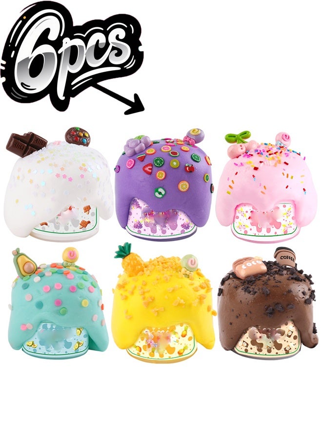 HALAMODO 6 Pcs Butter Scented Slime Set - DIY Putty Toys for Kids Ages 6+ - Soft, Non-Sticky Stress Relief Slime with 6 Vibrant Colors & Fragrance - Includes Mixing Tools, Glitter & Foam Beads - Ideal Party Favors, Birthday Gifts for Girls & Boys - Image 4