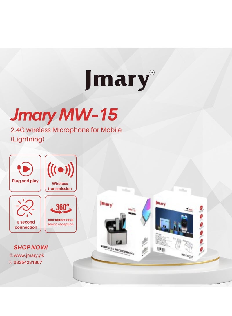 Jmary MW-15 USB-C Type-C Port 2.4G Lavalier Wireless Microphone - Image 1