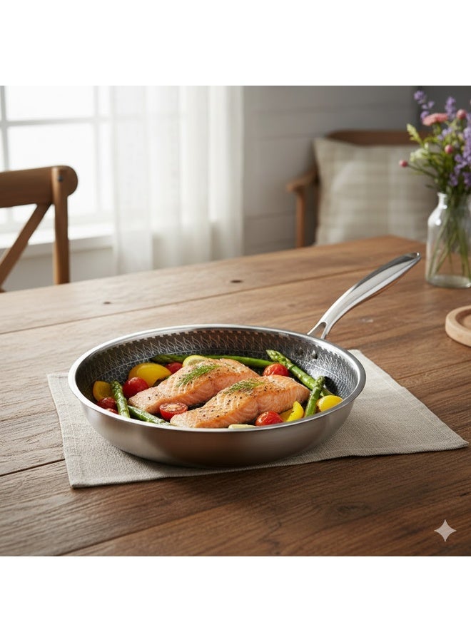 Sharpdo Three-Piece Cookware Set (26/28/30 Cm) - High-Quality Non-stick Stainless Steel Cookware, Suitable for Gas Stoves, Induction Cooktops and Electric Stoves, Easy to Clean, Perfect for Family Kitchens - Image 2