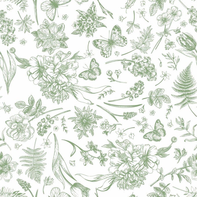 PEEL AND STICK WALLPAPER FLORAL WHITE GREEN FLOWER CONTACT PAPER BUTTERFLY BOHO 787 X 173 REMOVABLE WALLPAPER SELFADHESIVE FOR BEDROOM WATERPROOF SHELF LINER DECAL VINYL ROLL