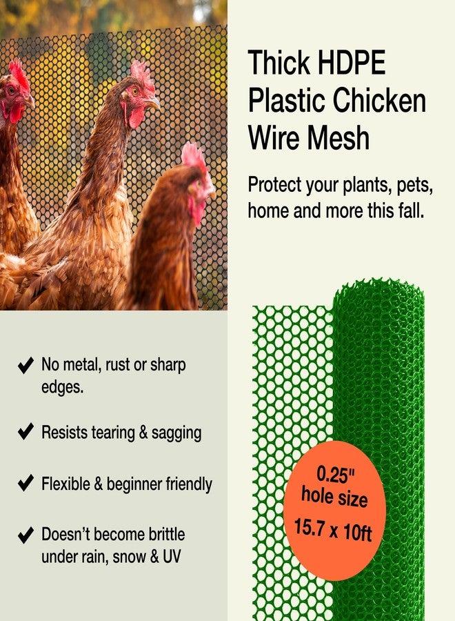 MAPORCH Green Plastic Wire Mesh Fence 15.7IN x 10FT Roll - Ideal for Poultry, Dogs, Rabbit, Snake Barrier & Gardening - Durable Plastic Chicken Wire Mesh - Versatile Plastic Fencing & Netting Solution - Image 2