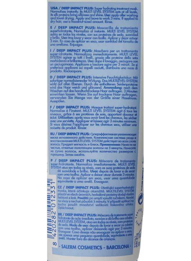 Salerm Cosmetics قناع ترطيب الشعر - تأثير عميق بلس - 200 مل - ترطيب عميق للشعر - للاستخدام بعد حقنة الكيراتين + علاج كيرامكس - شعر ناعم ومستقيم - Image 3