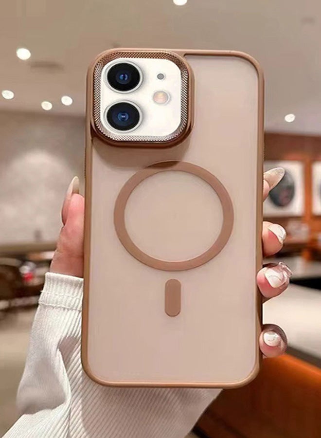 Premium Shockproof MagSafe Case for iPhone 11 with Metal Camera Frame – Stylish Matte Magnetic Mobile Cover for Men, Women & Youth – Anti-Fingerprint, Camera Protection, Drop Resistant (Brown) - Image 1