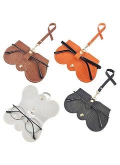 CityRiya-Long Leather Sunglasses Bag 4 Pcs Travel Sun Glasses Holder Sunglass Case Portable Leather Glasses Case Holder Sunglasses Pouch Glasses Organizer Bag with Strap Eyeglasses Bag Eyewear Sleeve  - Image 1