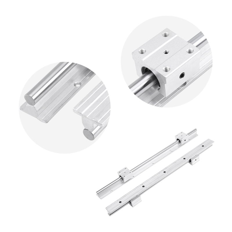 SBR12 Linear Bearing Rail - 500mm Metal Guide Rail with 2 Rails 4 Blocks - Durable Linear Motion Rail for Automatic Industry Machines - Image 3