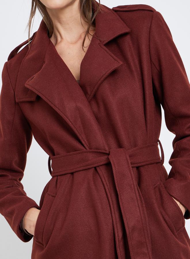 Styli Regular Fit Belted Trench Wool Coat - Image 3