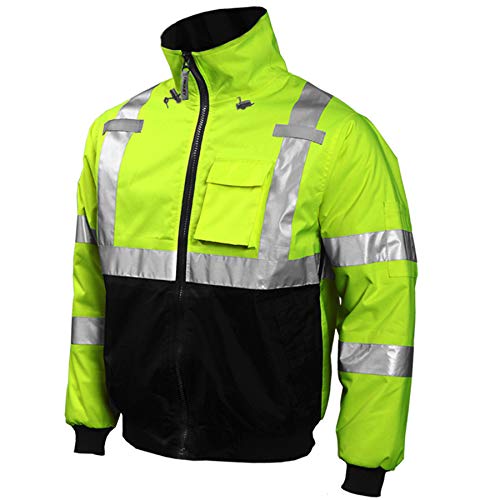 Tingley J26002.3X Job Sight High-Visibility Bomber Jacket, 3X-Large, Hi/Vis Yellow - Image 5
