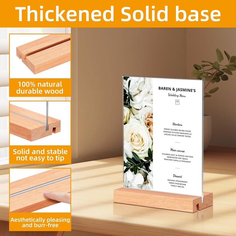 Acrylic Sign Holder 3pcs Clear Desktop Display Stand - Stable Tabletop Menu Holder for Office Store Home Decor - Image 4