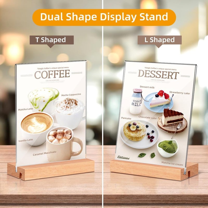 Acrylic Sign Holder 3pcs Clear Desktop Display Stand - Stable Tabletop Menu Holder for Office Store Home Decor - Image 3