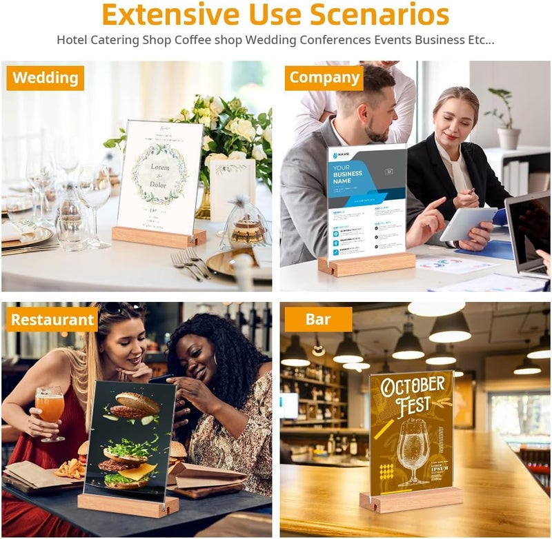 Acrylic Sign Holder 3pcs Clear Desktop Display Stand - Stable Tabletop Menu Holder for Office Store Home Decor - Image 5