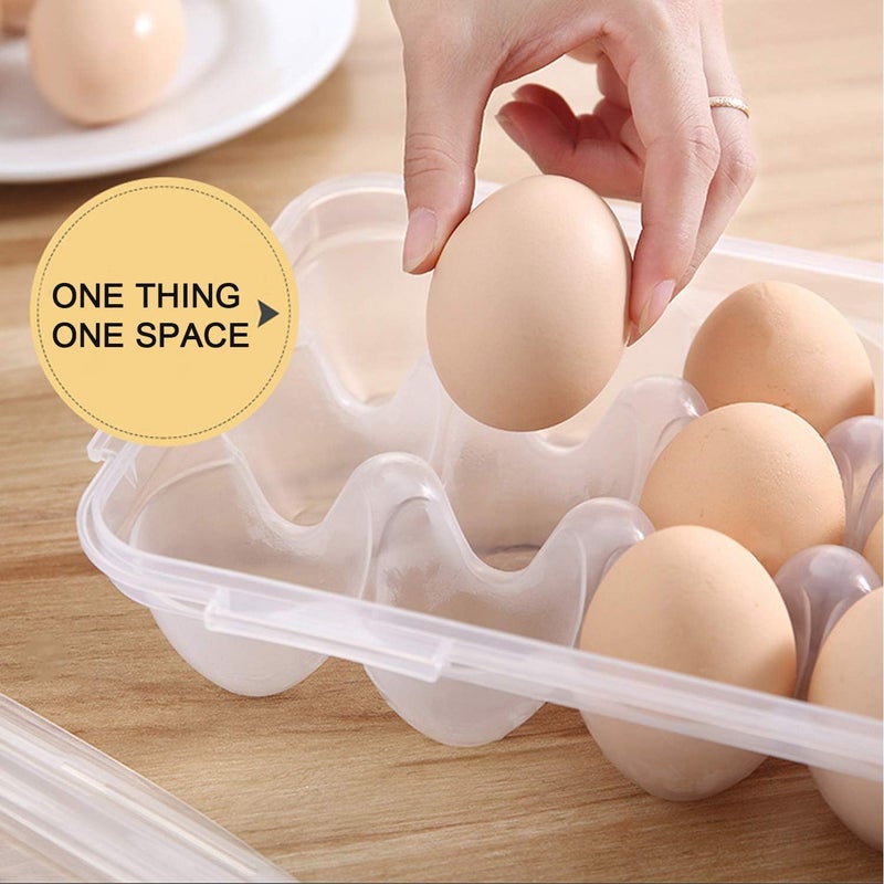 LonlyEagle XBY-US 2 Pack Covered Egg Holders For Refrigerator, Plastic Storage Container/ Deviled Egg Tray Carrier with Lid Fits 18X2 Eggs(36 Eggs) - Image 4