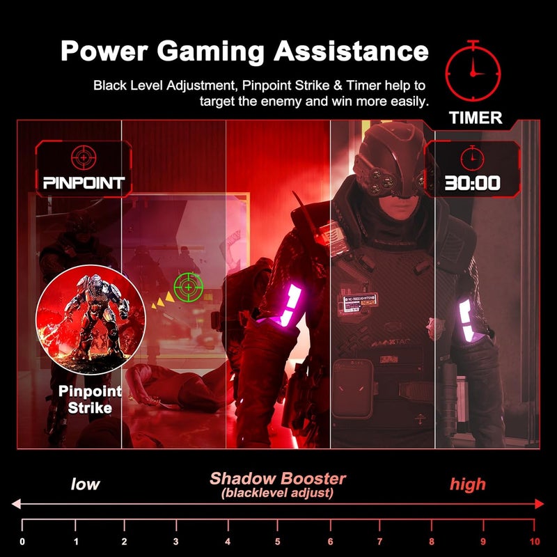 Sansui شاشة ألعاب منحنية 27 بوصة 180 هرتز 1 مللي ثانية مع مكبرات صوت FHD 1080P شاشة كمبيوتر FreeSync|1500R|130% sRGB|HDR|ضوء أزرق منخفض|منافذ HDMI DP|تركيب VESA|حامل معدني (ES-G27C1 كابل HDMI متضمن) - Image 5