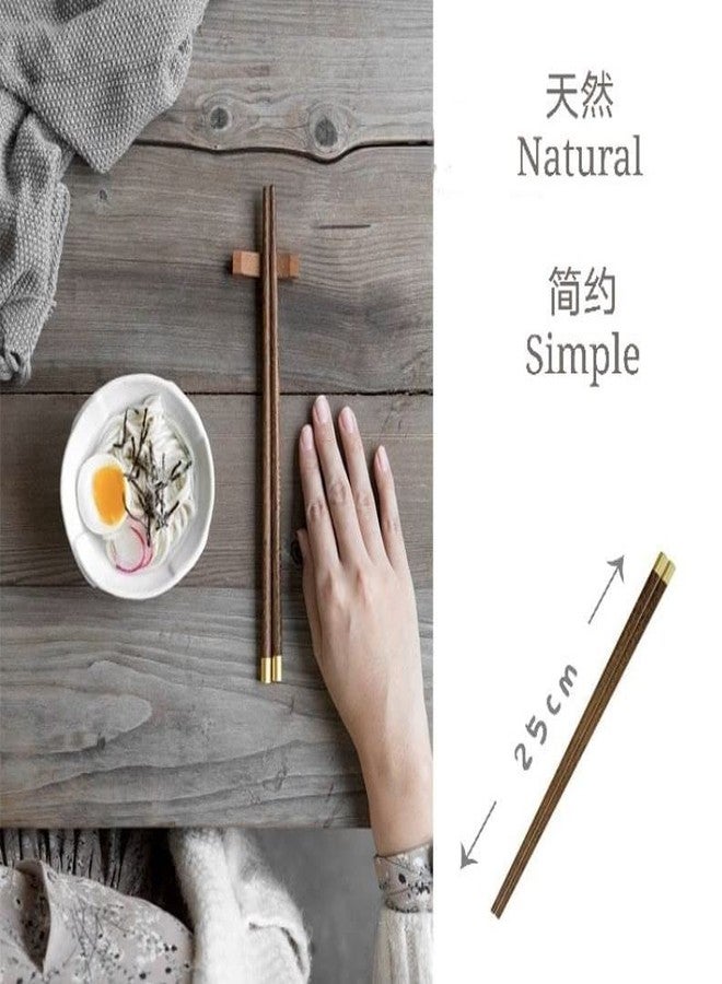 RIANZ Handmade Natural Wood Chopsticks 25cm Chinese Ebony Wenge Wood Sushi Japanese Korean Noodles Blessings Chopsticks (2 Pair) - Image 4