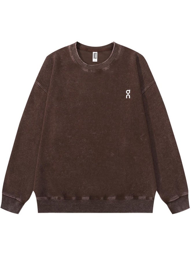 On Running Men's and Women's Loose Shoulder Long Sleeve Round Neck Sweater - Image 3