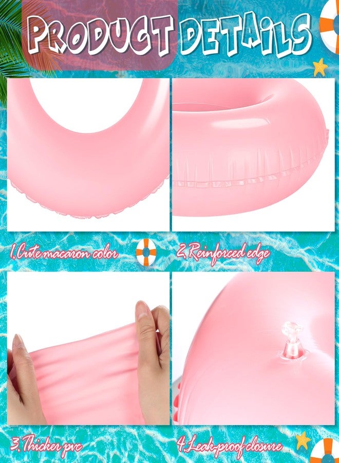 ShinyRelief 4 Pcs Inflatable Pool Floats 44 Inch Swim Rings for Adults Colorful Swim Inner Tube Swimming Ring Raft Float Toys for Beach Swimming Pool Party Supplies (Light Pink) - Image 3