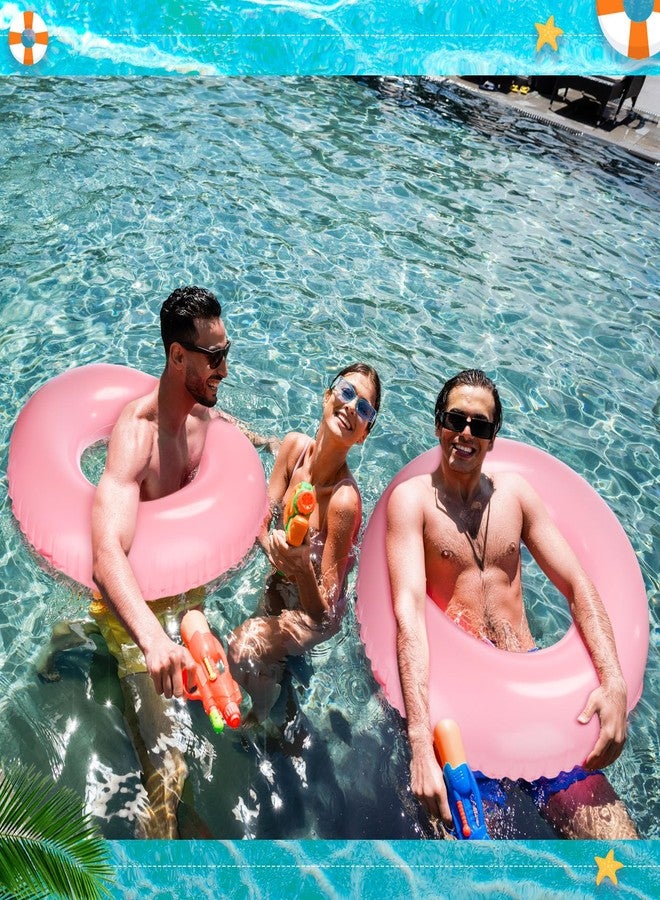 ShinyRelief 4 Pcs Inflatable Pool Floats 44 Inch Swim Rings for Adults Colorful Swim Inner Tube Swimming Ring Raft Float Toys for Beach Swimming Pool Party Supplies (Light Pink) - Image 4