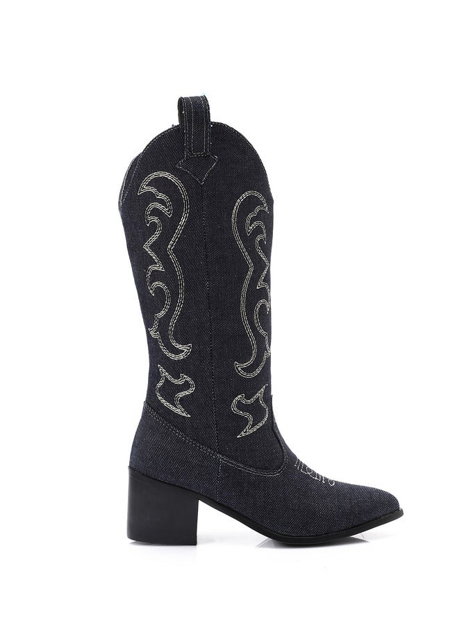 Mr.joe SHINE IN STYLE WITH JEANS EMBROIDERED WESTERN BOOTS – 3009 - Image 3