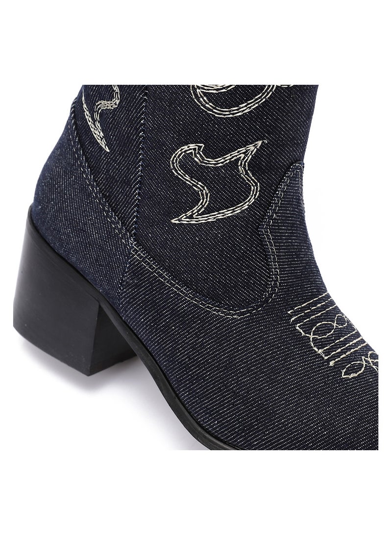 Mr.joe SHINE IN STYLE WITH JEANS EMBROIDERED WESTERN BOOTS – 3009 - Image 2