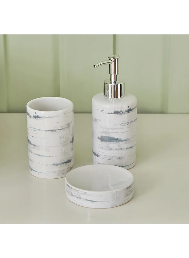 Home Box Frida 3-Piece Ceramic Bathroom Accessory Set 7 x 18 x 17 cm