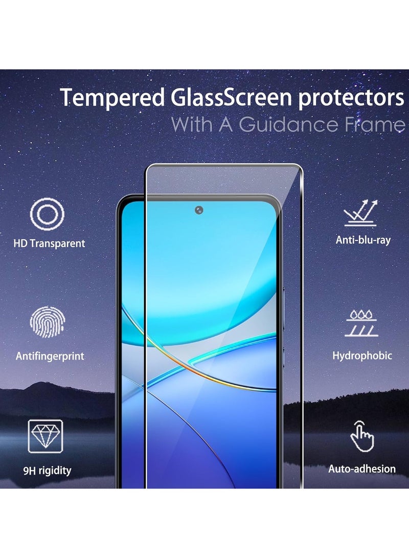 【2+2 Pack】 Screen Protector Compatible with Vivo V30 Lite 5G Tempered Glass Camera Lens Protector, 【Maximum Coverage】 HD Tempered Glass for Vivo V30 Lite - Image 2