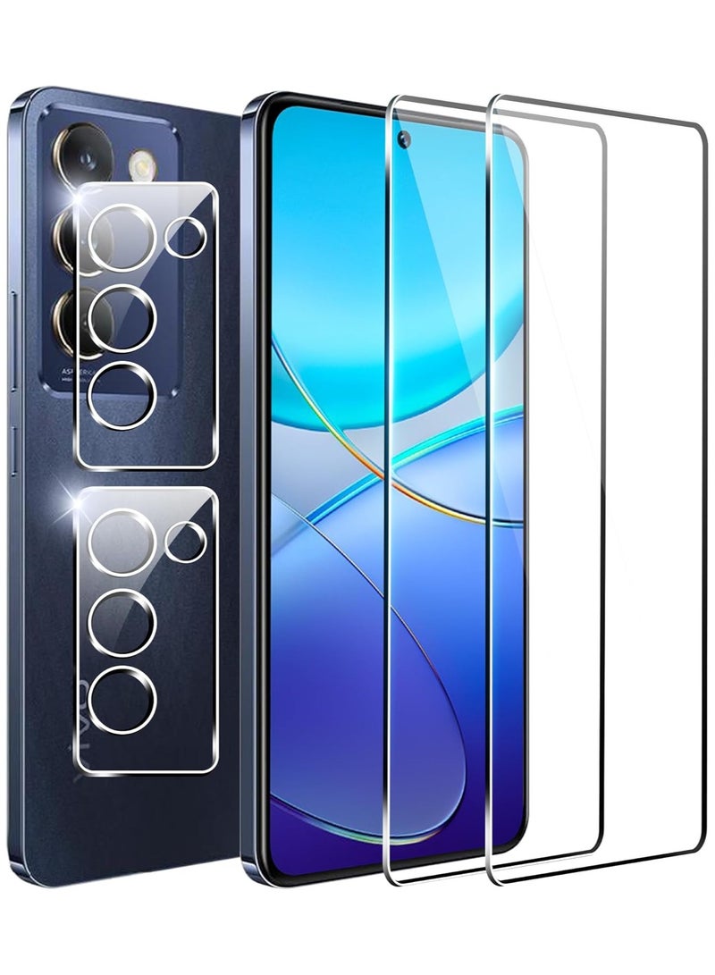 【2+2 Pack】 Screen Protector Compatible with Vivo V30 Lite 5G Tempered Glass Camera Lens Protector, 【Maximum Coverage】 HD Tempered Glass for Vivo V30 Lite - Image 1