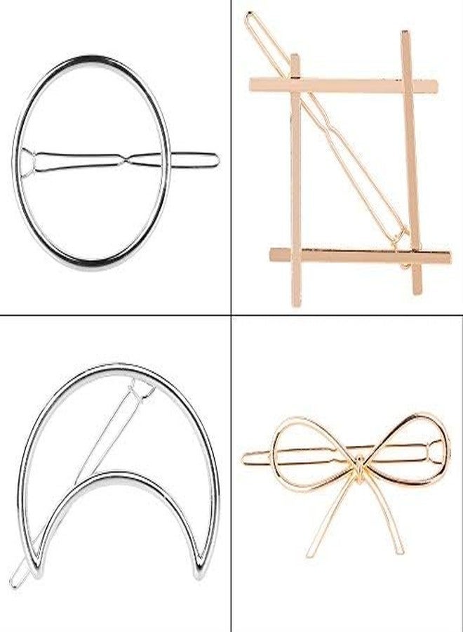Glamyou Hollow Hair Clip Pins Large Metal Hair Clips Golden Silver Bronze Butterfly for Girls and Women, Minimalist Dainty Round Geometric Clamps Hair Accessory Metal Hair ties Hairpin1 Pc - Image 3