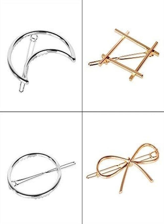 Glamyou Hollow Hair Clip Pins Large Metal Hair Clips Golden Silver Bronze Butterfly for Girls and Women, Minimalist Dainty Round Geometric Clamps Hair Accessory Metal Hair ties Hairpin1 Pc - Image 2