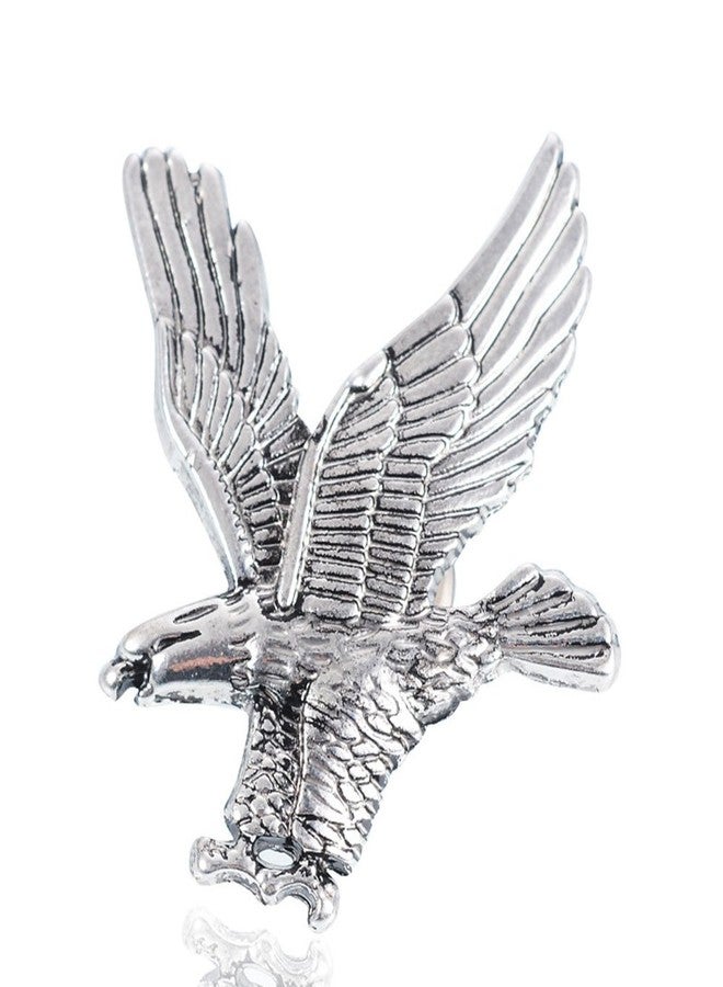 MINGHUA Gold Silver Flying Eagle Brooch Pins for Men (Silvery) - Image 1