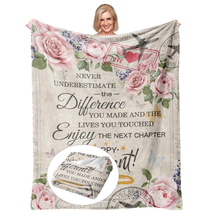 RETIREMENT GIFTS FOR WOMEN 2025 RETIRED GIFTS FOR WOMEN RETIREMENT GIFTS FOR TEACHERS NURSES MOM GRANDMA FRIEND FAREWELL GIFTS FOR COWORKERS BOSS RETIREMENT THROW BLANKET 60X 50