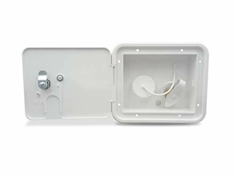 Thetford City/Gravity Water Hatch with 1/2 inch Male Thread Brass Check Valve Polar White PN 94253 - Image 5
