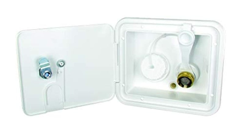 Thetford City/Gravity Water Hatch with 1/2 inch Male Thread Brass Check Valve Polar White PN 94253 - Image 3