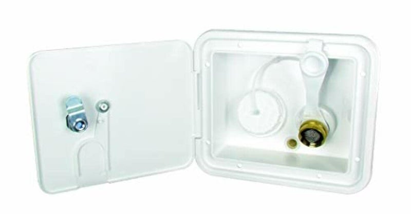 Thetford City/Gravity Water Hatch with 1/2 inch Male Thread Brass Check Valve Polar White PN 94253 - Image 2