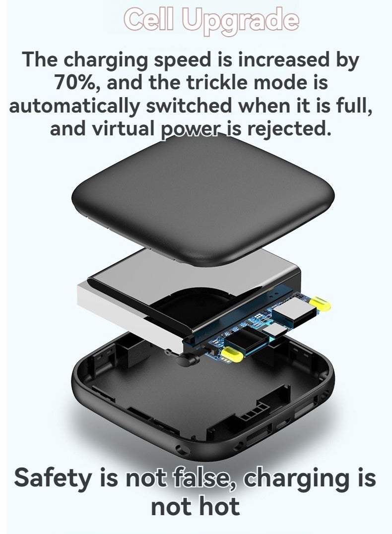 12000 mAh portable power bank creative high-looking mini large capacity fast charging power bank (black)  - Image 2