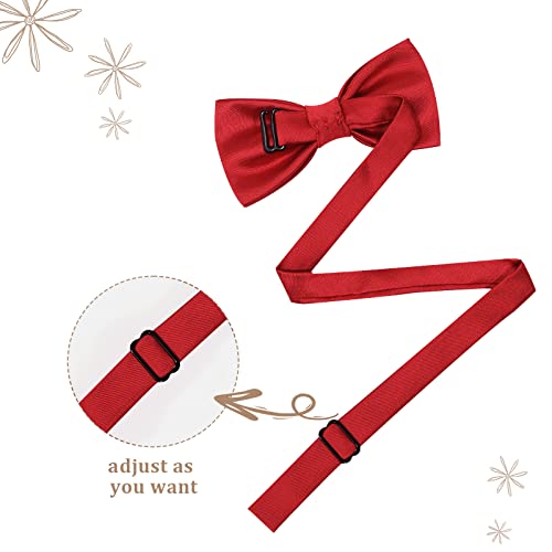 Kajeer Kids Bow Tie Boy Silk Pre-tied Adjustable Neck Bowtie for Wedding Party(Red) - Image 4