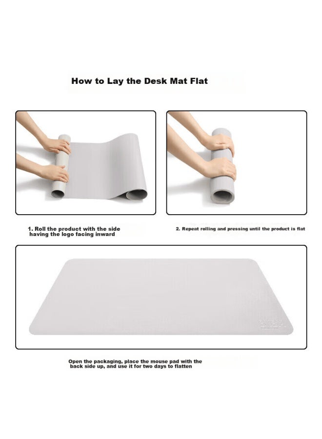 BUBM Biyoumei Extra Large Mouse Pad Office Desk Mat Laptop Mat Keyboard Mat Waterproof 140x70cm Gray + Metallic Silver - Image 2