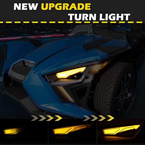 SAUTVS Front Upper Accent Panel Light Kit for Slingshot, Daytime Running Lights & Trim Panel, DRL & Driving Lights Decorative Plate for 2014-2023 Polaris Slingshot S SL SLR R LE Modified Accessories - Image 2