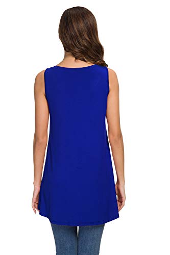 AWULIFFAN Womens Tank Tops Summer Tops Casual Shirts Basic Pajama Blouse (Royal Blue,Large) - Image 3