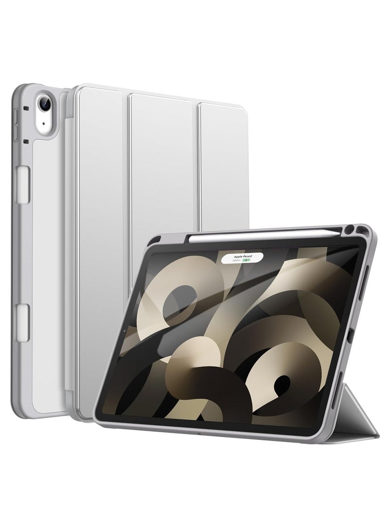 MIGOFAST IPad Air 11-Inch M3/M2 (2025/2024) iPad Air 5/4 (2022/2020 5th/4th Generation 10.9-Inch) with Pencil Holder, Slim Tablet Cover with Soft TPU Back, Auto Wake/Sleep Silver Gray  - Image 1