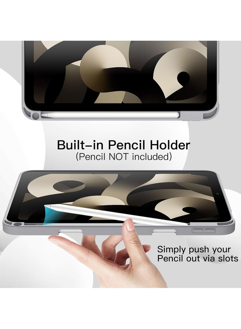 MIGOFAST IPad Air 11-Inch M3/M2 (2025/2024) iPad Air 5/4 (2022/2020 5th/4th Generation 10.9-Inch) with Pencil Holder, Slim Tablet Cover with Soft TPU Back, Auto Wake/Sleep Silver Gray  - Image 4