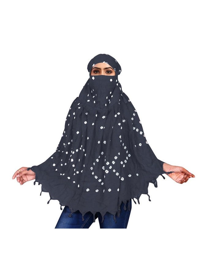 eloska world eloska world Pure Cotton Bandhani Printed Scarf for Women & Girls | Scarf with Head Cover | Scarves |Bandana| Hijab | Dupatta | Protection from Sunlight, Dust Usable for Scooty Bike. - Image 1