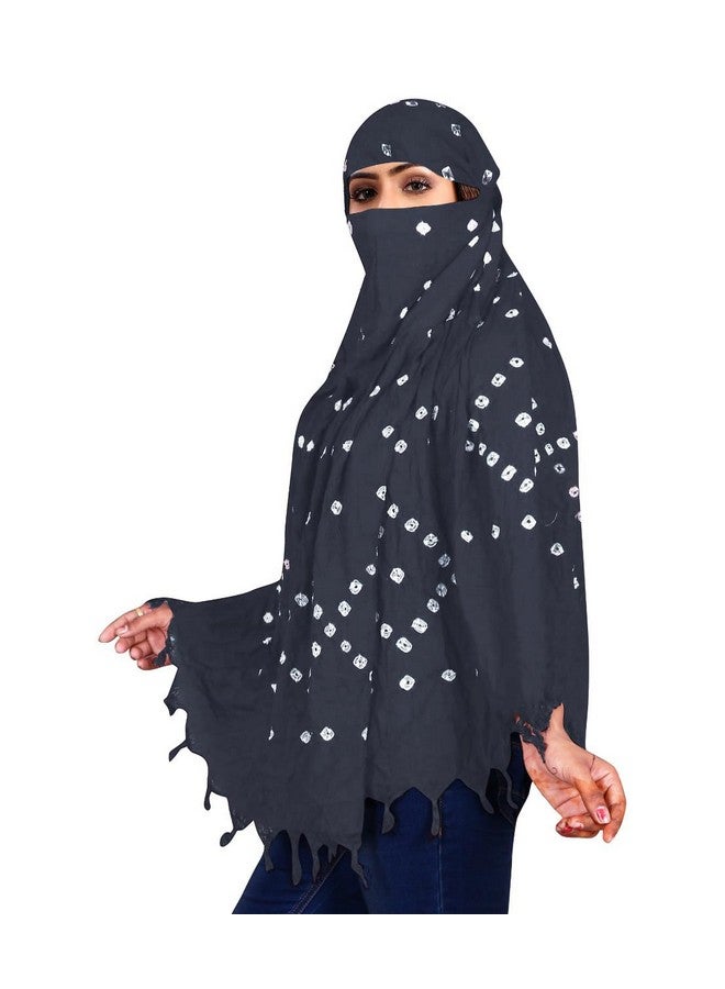 eloska world eloska world Pure Cotton Bandhani Printed Scarf for Women & Girls | Scarf with Head Cover | Scarves |Bandana| Hijab | Dupatta | Protection from Sunlight, Dust Usable for Scooty Bike. - Image 2